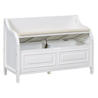 Rustic High Back Storage Bench with Ample Hidden Storage Space