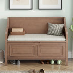 Rustic High Back Storage Bench with Ample Hidden Storage Space