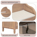 Rustic High Back Storage Bench with Ample Hidden Storage Space
