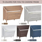 Rustic High Back Storage Bench with Ample Hidden Storage Space