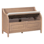 Rustic High Back Storage Bench with Ample Hidden Storage Space