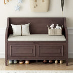 Rustic High Back Storage Bench with Ample Hidden Storage Space