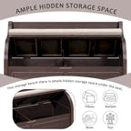 Rustic High Back Storage Bench with Ample Hidden Storage Space