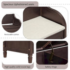 Rustic High Back Storage Bench with Ample Hidden Storage Space