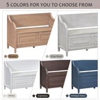 Rustic High Back Storage Bench with Ample Hidden Storage Space