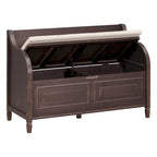 Rustic High Back Storage Bench with Ample Hidden Storage Space