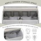Rustic High Back Storage Bench with Ample Hidden Storage Space