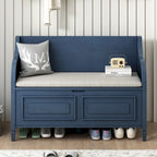 Rustic High Back Storage Bench with Ample Hidden Storage Space