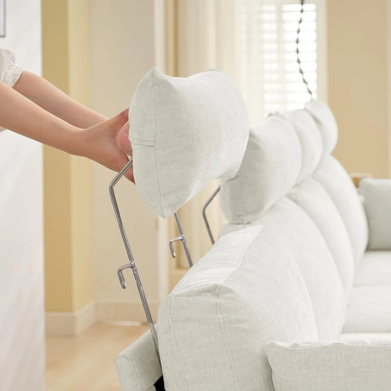 89 Chenille Sectional Sofa Couch With Extra Wide Chaise For Livingroom