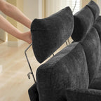 89 Chenille Sectional Sofa Couch With Extra Wide Chaise For Livingroom