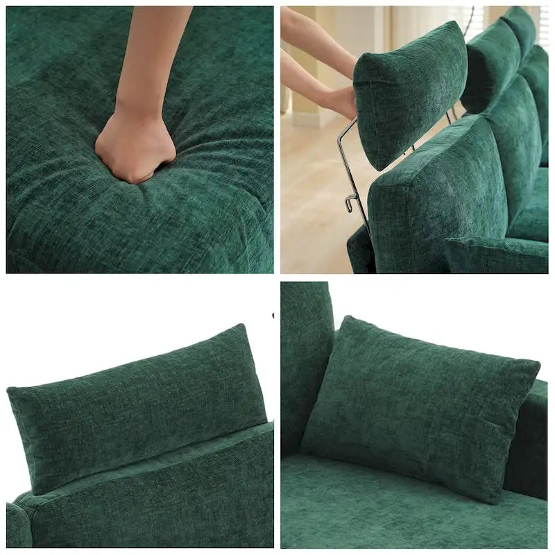 89 Chenille Sectional Sofa Couch With Extra Wide Chaise For Livingroom