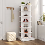 360Rotating Shoe Cabinet 6 layers Holds Up to 24 Paris of Shoes