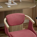 Art Leon Swivel Upholstered and Wood Accent Chair