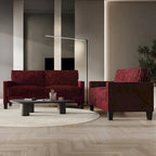 CraftPorch Corduroy Mid-Century Modern Velvet Upholstered 2-Piece Living Room Set