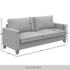 CraftPorch Corduroy Mid-Century Modern Velvet Upholstered 2-Piece Living Room Set