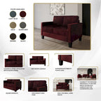 CraftPorch Corduroy Mid-Century Modern Velvet Upholstered 2-Piece Living Room Set