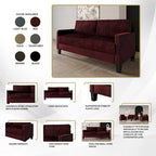CraftPorch Corduroy Mid-Century Modern Velvet Upholstered 2-Piece Living Room Set