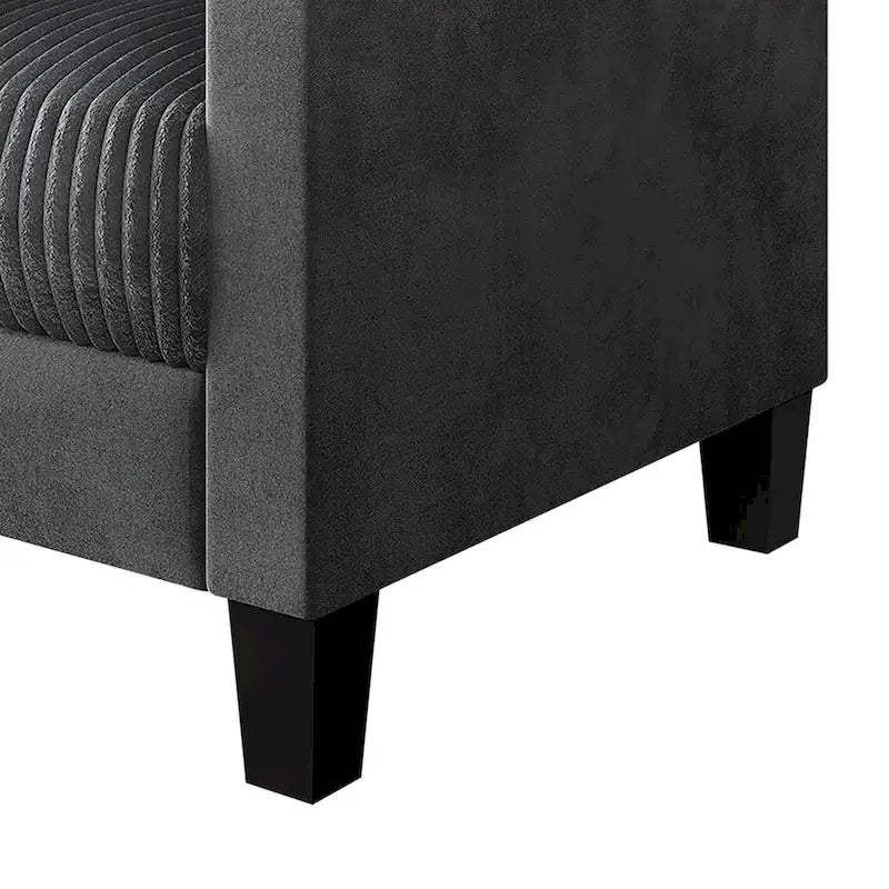 CraftPorch Corduroy Mid-Century Modern Velvet Upholstered 2-Piece Living Room Set