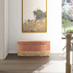 Serena 38 Ruched Oval Storage Bench Ottoman