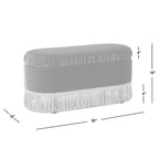 Serena 38 Ruched Oval Storage Bench Ottoman
