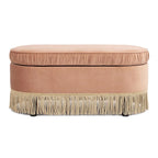 Serena 38 Ruched Oval Storage Bench Ottoman