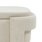 French Minimalist Fabric Upholstered Storage Bench with Four Upholstered Legs
