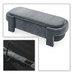 French Minimalist Fabric Upholstered Storage Bench with Four Upholstered Legs