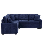 82.6-inch L-shaped Pull-out Sleeper Sofa with Wheels, USB Ports, Power Sockets - 82.6 W x 82.6 D x 33 H