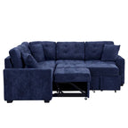 82.6-inch L-shaped Pull-out Sleeper Sofa with Wheels, USB Ports, Power Sockets - 82.6 W x 82.6 D x 33 H
