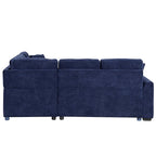 82.6-inch L-shaped Pull-out Sleeper Sofa with Wheels, USB Ports, Power Sockets - 82.6 W x 82.6 D x 33 H