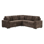 82.6-inch L-shaped Pull-out Sleeper Sofa with Wheels, USB Ports, Power Sockets - 82.6 W x 82.6 D x 33 H