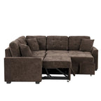 82.6-inch L-shaped Pull-out Sleeper Sofa with Wheels, USB Ports, Power Sockets - 82.6 W x 82.6 D x 33 H