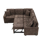 82.6-inch L-shaped Pull-out Sleeper Sofa with Wheels, USB Ports, Power Sockets - 82.6 W x 82.6 D x 33 H
