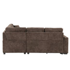82.6-inch L-shaped Pull-out Sleeper Sofa with Wheels, USB Ports, Power Sockets - 82.6 W x 82.6 D x 33 H