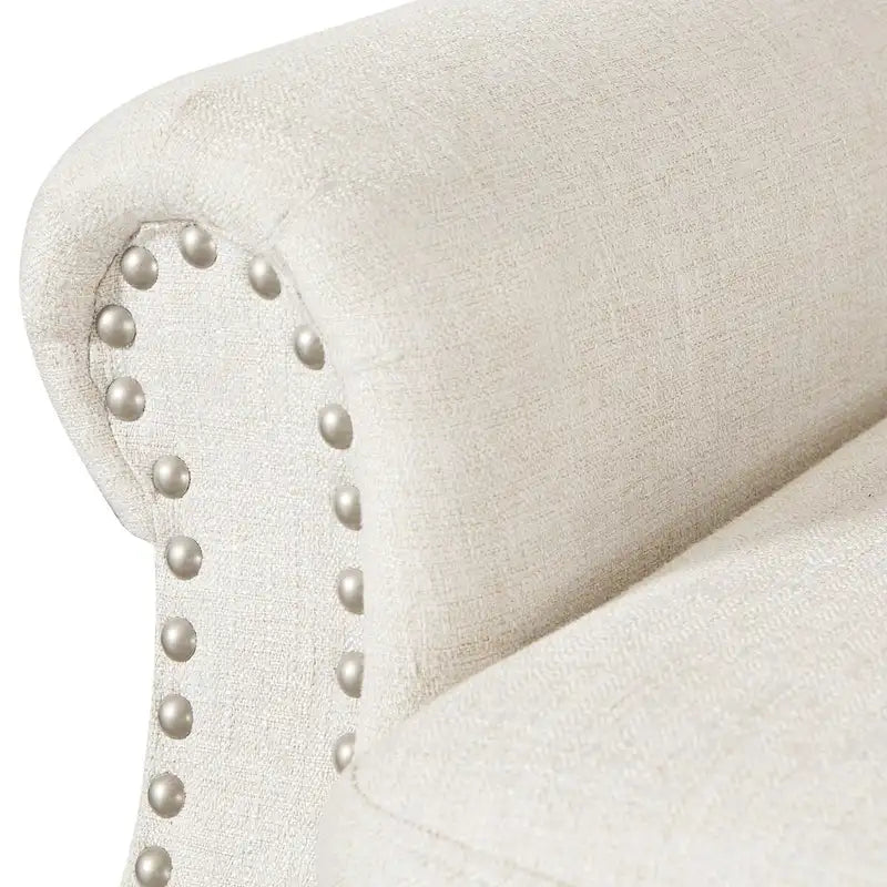 COZYMAN Modern Armchair Solid Wood Upholstered Fabric/Faux Leather Set of 2 Accent Chairs for Living Room