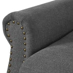 COZYMAN Modern Armchair Solid Wood Upholstered Fabric/Faux Leather Set of 2 Accent Chairs for Living Room