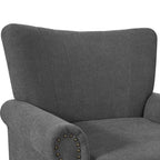 COZYMAN Modern Armchair Solid Wood Upholstered Fabric/Faux Leather Set of 2 Accent Chairs for Living Room