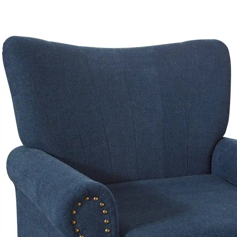 COZYMAN Modern Armchair Solid Wood Upholstered Fabric/Faux Leather Set of 2 Accent Chairs for Living Room