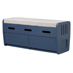 Nestfair Rustic Storage Bench with 2 Drawers, Hidden Storage Space, and 3 False Drawers at the Top