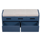 Nestfair Rustic Storage Bench with 2 Drawers, Hidden Storage Space, and 3 False Drawers at the Top