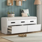 Nestfair Rustic Storage Bench with 2 Drawers, Hidden Storage Space, and 3 False Drawers at the Top