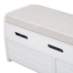 Nestfair Rustic Storage Bench with 2 Drawers, Hidden Storage Space, and 3 False Drawers at the Top
