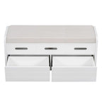 Nestfair Rustic Storage Bench with 2 Drawers, Hidden Storage Space, and 3 False Drawers at the Top