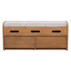 Nestfair Rustic Storage Bench with 2 Drawers, Hidden Storage Space, and 3 False Drawers at the Top
