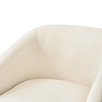 LUE BONA Modern Living Room Armchair Upholstered Wooden Barrel Swivel Accent Chair