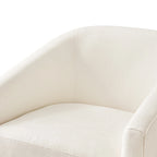 LUE BONA Modern Living Room Armchair Upholstered Wooden Barrel Swivel Accent Chair