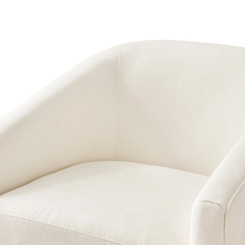 LUE BONA Modern Living Room Armchair Upholstered Wooden Barrel Swivel Accent Chair
