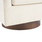 LUE BONA Modern Living Room Armchair Upholstered Wooden Barrel Swivel Accent Chair