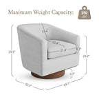 LUE BONA Modern Living Room Armchair Upholstered Wooden Barrel Swivel Accent Chair