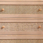 31.5 3-Drawers Rattan Storage Cabinet Rattan Drawer,for Bedroom,Living Room,Natural
